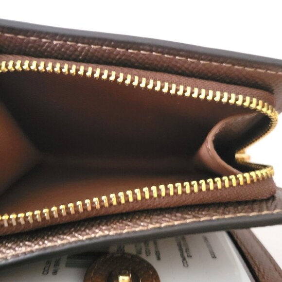 Coach CCL96 Snap Wallet Metallic Signature Small Clutch Brown Cooper - Picture 7 of 7